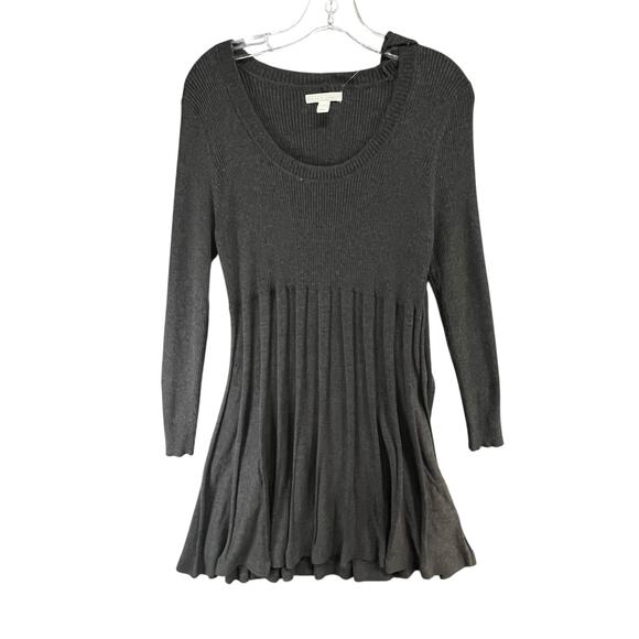 Dana Buchman Sweater Dress With Scarf XL Gray Ribbed Fit Flare Timeless Career - Picture 2 of 14